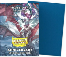 Dragon Shield: 100 Standard Matte Dual Sleeves - Cobalt & Silver
