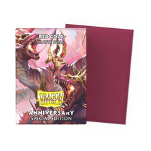 Dragon Shield: 100 Standard Matte Dual Sleeves - Pomegranate & Gold